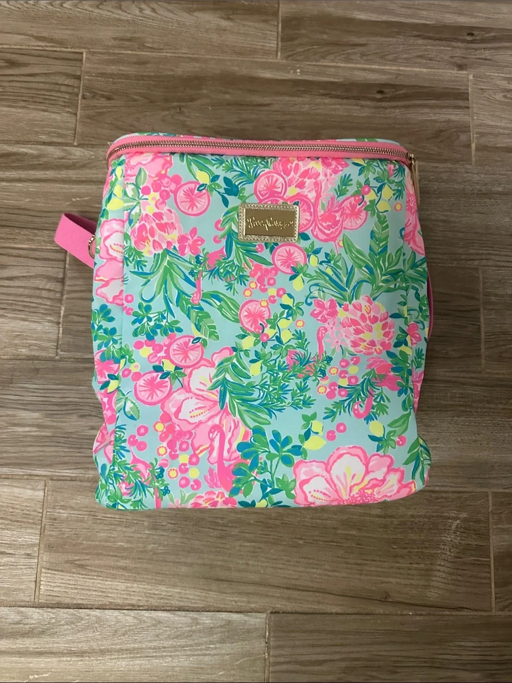 Lilly Pulitzer Aqua & Pink Floral Cosmetic Pouch